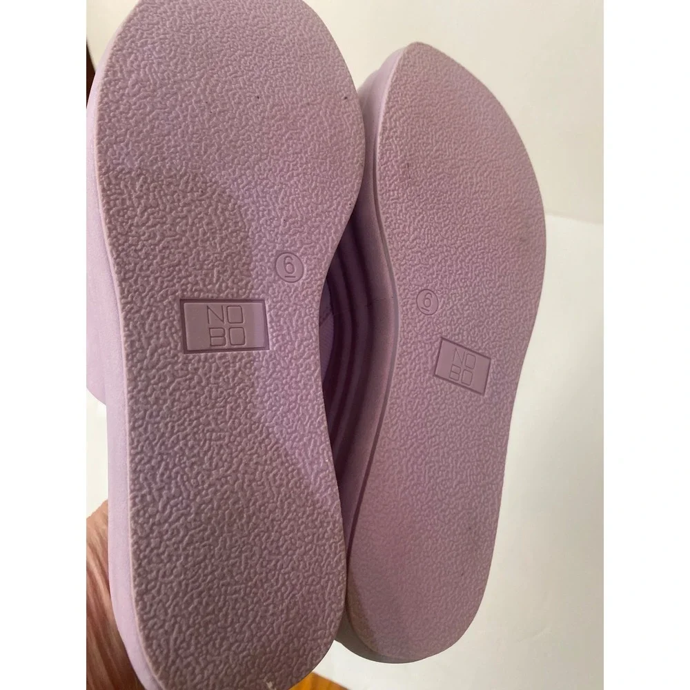 No Boundaries Lavender Purple Platform Slide Sandals Sz 6‎ Faux Suede Y2K
